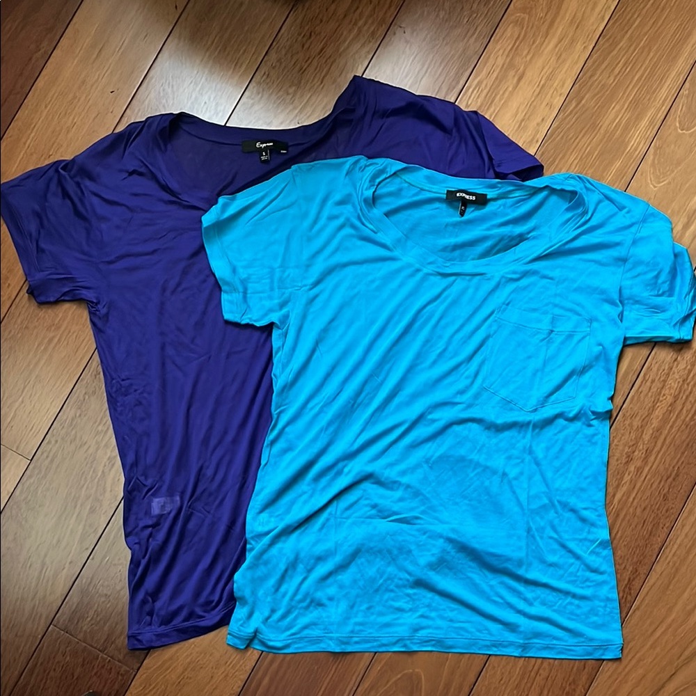 Lot of 2 NWOT Express Modal Pocket Tee Shirts